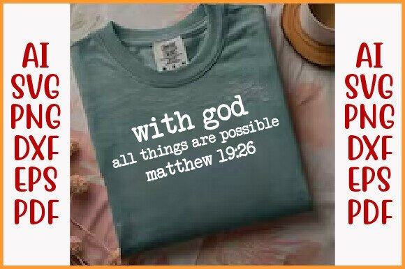 Christian Biblical Verse PNG for T-Shirt Designs