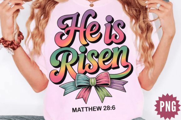 Christian Easter He is Risen PNG Design for T-Shirt Designs