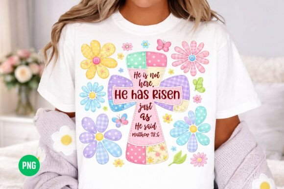 Coquette Patchwork Cross Jesus PNG T-Shirt Designs