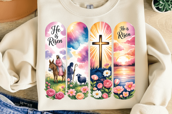 He is Risen Christian Bookmark PNG