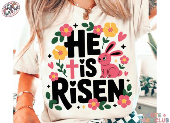 He is Risen PNG, Floral Christian PNG — T-Shirt Designs
