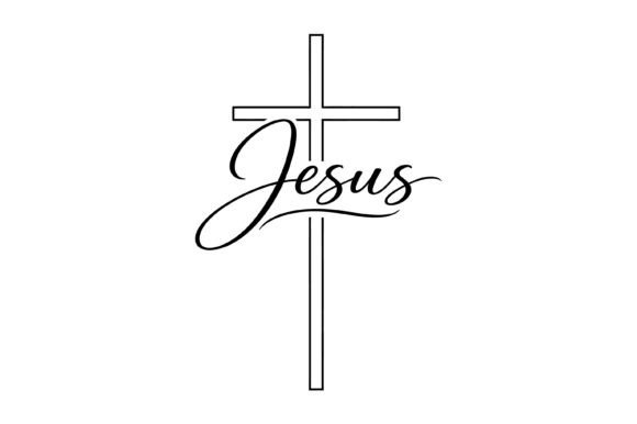Jesus Cross Script Typography for T-Shirt Designs