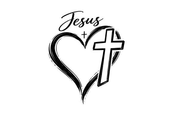 Jesus Heart Cross Faith T-Shirt Designs