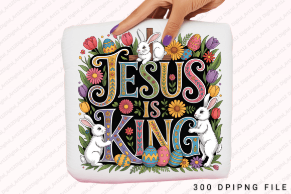 Jesus is King PNG: Easter Day T-Shirt Designs