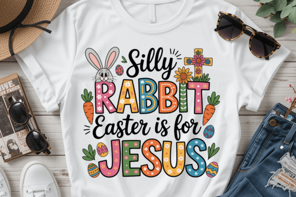 Rabbit Jesus Happy Easter PNG T-Shirt Designs