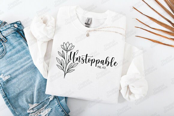 Unstoppable Christian Faith Quote Floral T-Shirt Designs